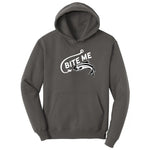 Bite Me Fish Design Hoodie - Charcoal