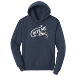 Bite Me Fish Design Hoodie - Navy