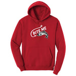 Bite Me Fish Design Hoodie - Red