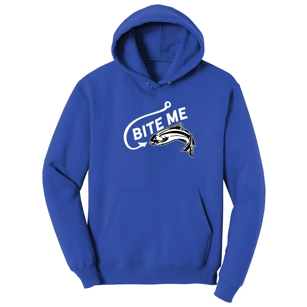 Bite Me Fish Design Hoodie - True Royal