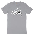 Bite Me Fish Design Short Sleeve Tee - Athletic Heather Grey