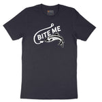 Bite Me Fish Design Short Sleeve Tee - Deep Navy