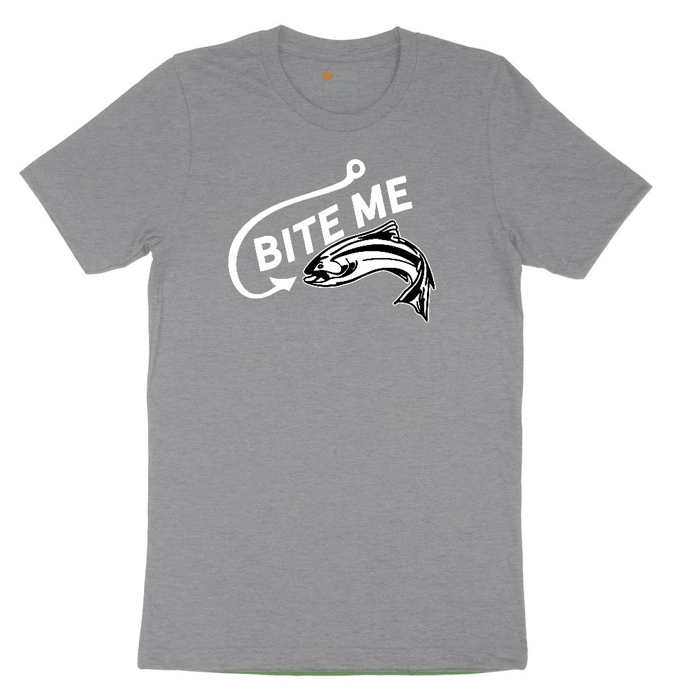 Bite Me Fish Design Toddler Short Sleeve Tee - Athletic Heather