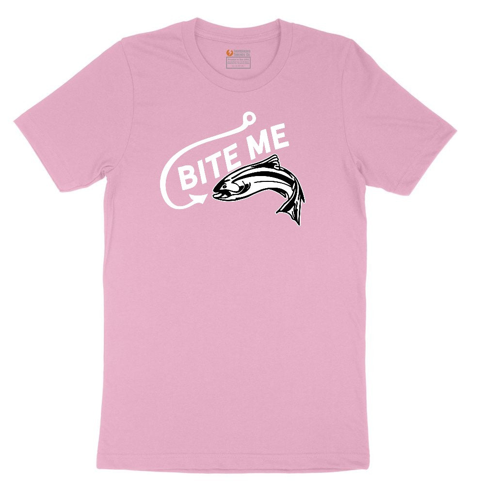 Bite Me Fish Design Toddler Short Sleeve Tee - Candy Pink