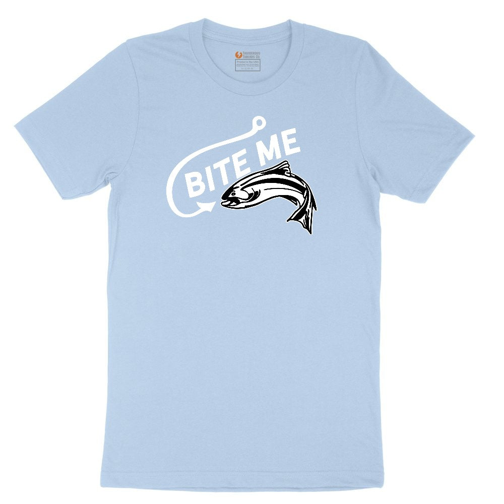 Bite Me Fish Design Toddler Short Sleeve Tee - Light Blue