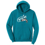 Bite Me Fish Design Youth Hoodie - Teal