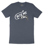 Bite Me Fish Design Youth Short Sleeve Tee - Heather Navy