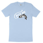 Bite Me Fish Design Youth Short Sleeve Tee - Light Blue