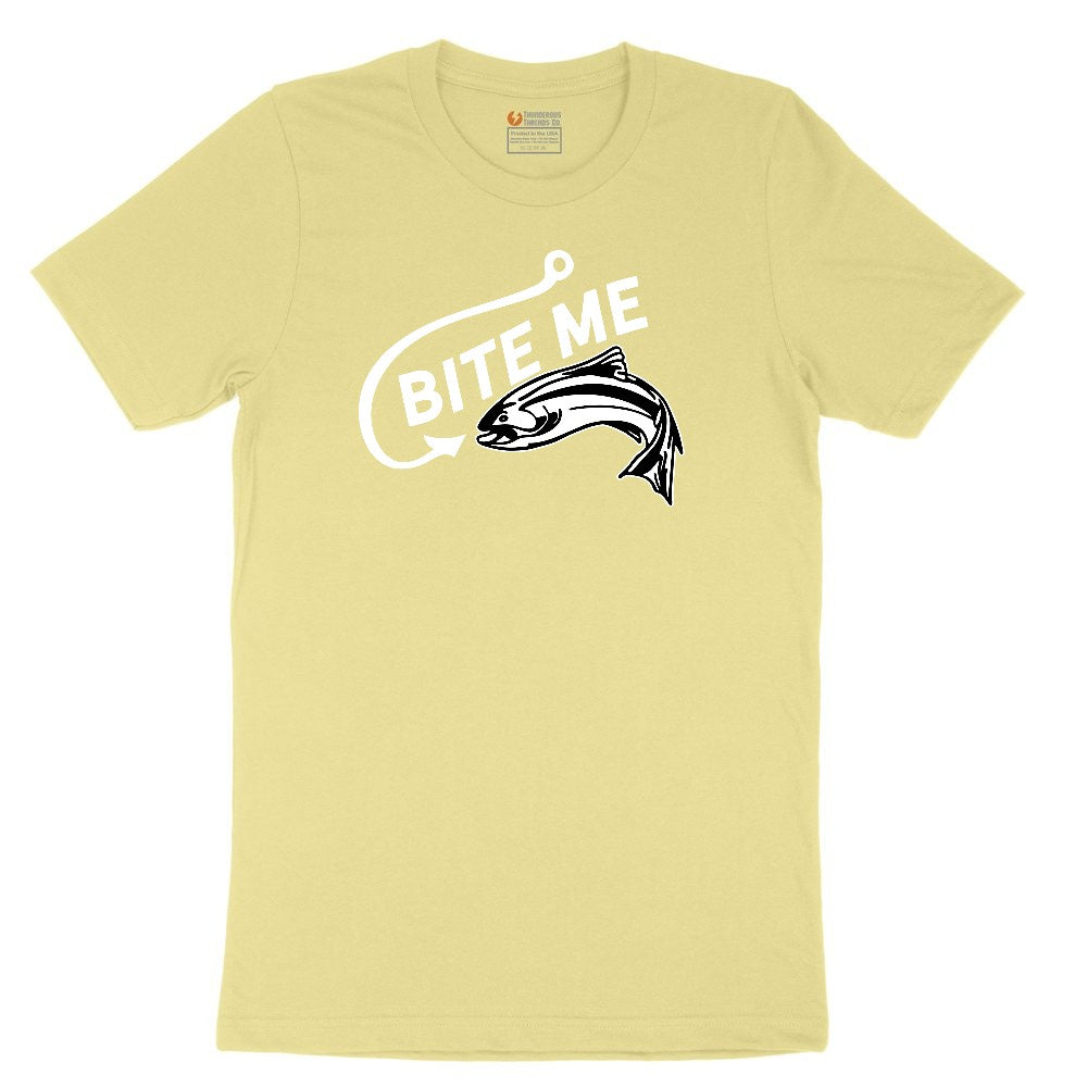 Bite Me Fish Design Youth Short Sleeve Tee - Yellow