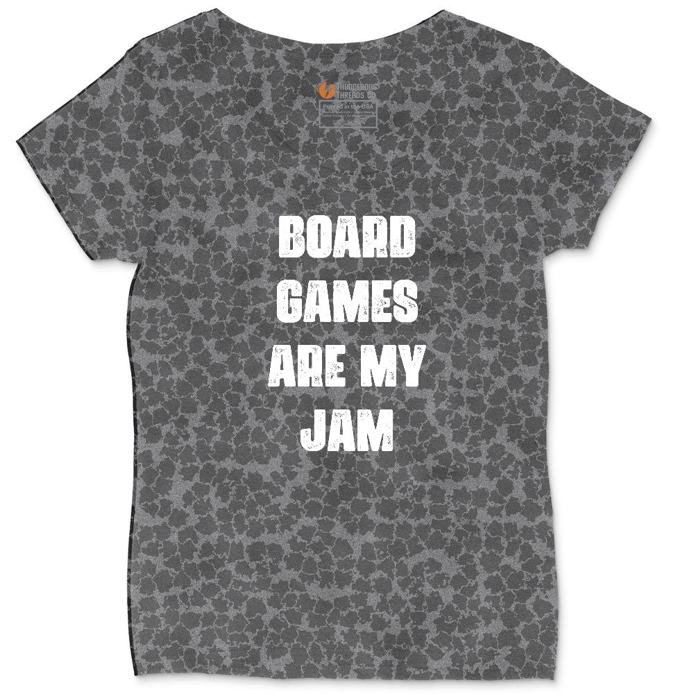 Board Games are My Jam Ladies Curvy Tee - Black Leopard