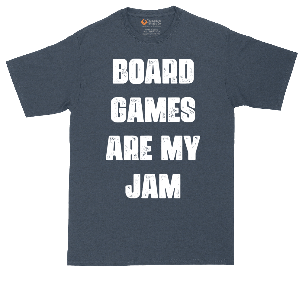 Board Games are My Jam tall t-shirt for men in Heather Navy