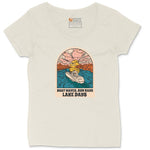 Boat Waves Sun Rays Lake Days Ladies Curvy Tee - Natural Heather