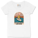 Boat Waves Sun Rays Lake Days Ladies Curvy Tee - White