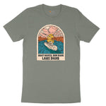 Boat Waves Sun Rays Lake Days Ladies Short Sleeve Tee - Bamboo Blackout