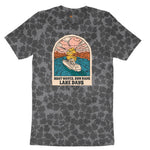 Boat Waves Sun Rays Lake Days Ladies Short Sleeve Tee - Black Leopard