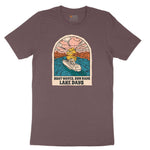 Boat Waves Sun Rays Lake Days Ladies Short Sleeve Tee - Sangria Blackout