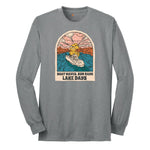 Boat Waves Sun Rays Lake Days Long Sleeve Tee - Athletic Grey