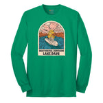 Boat Waves Sun Rays Lake Days Long Sleeve Tee - Kelly Green