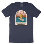 Boat Waves Sun Rays Lake Days Short Sleeve Tee - Heather Navy