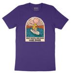 Boat Waves Sun Rays Lake Days Short Sleeve Tee - Team Purple