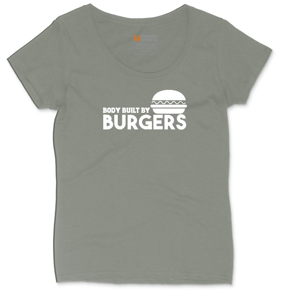 Body Built by Burgers Ladies Curvy Tee - Bamboo Blackout