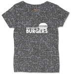 Body Built by Burgers Ladies Curvy Tee - Black Leopard
