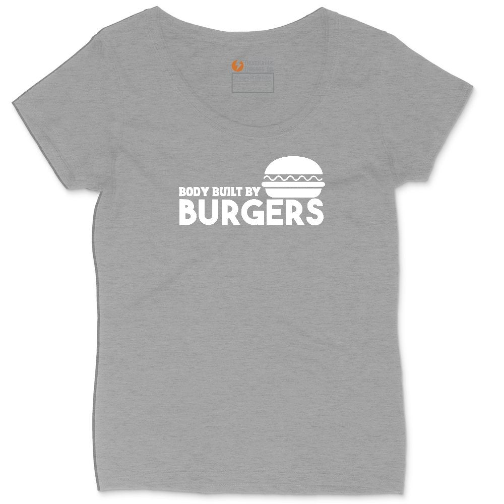 Body Built by Burgers Ladies Curvy Tee - Granite Heather