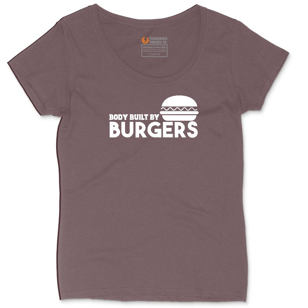 Body Built by Burgers Ladies Curvy Tee - Sangria Blackout