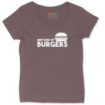 Body Built by Burgers Ladies Curvy Tee - Sangria Blackout