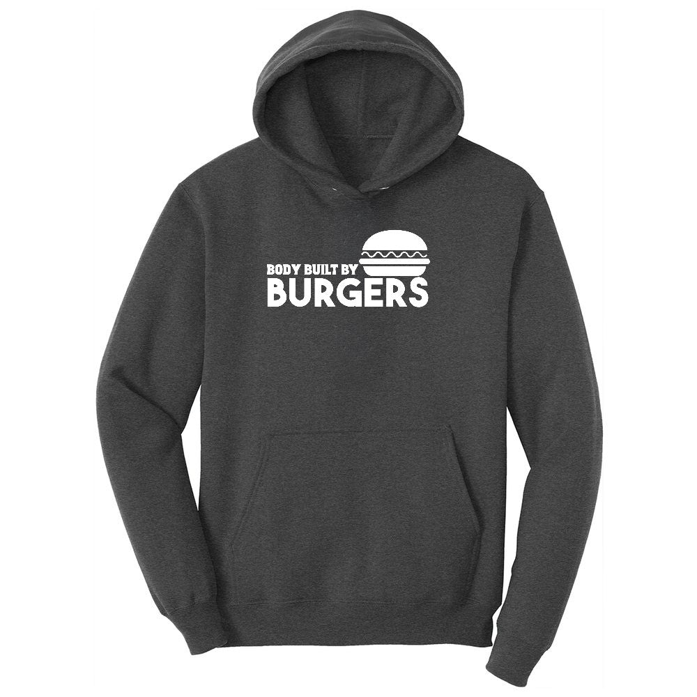 Body Built by Burgers Ladies Hoodie - Dark Heather Grey