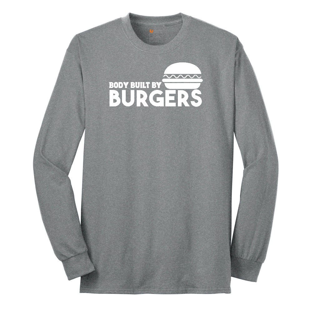 Body Built by Burgers Long Sleeve Tee - Athletic Grey