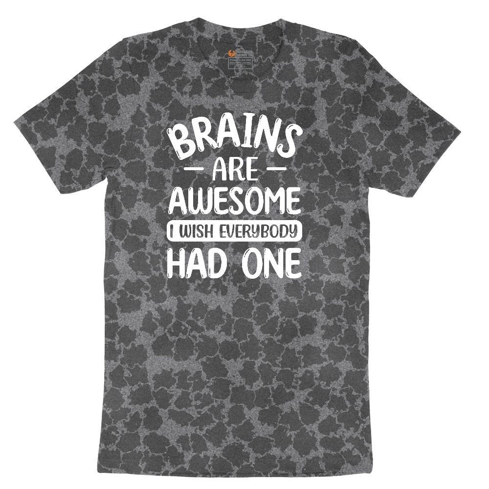 Brains are Awesome Ladies Short Sleeve Tee - Black Leopard