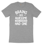 Brains are Awesome Ladies Short Sleeve Tee - Granite Heather