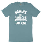 Brains are Awesome Ladies Short Sleeve Tee - Surf Blackout