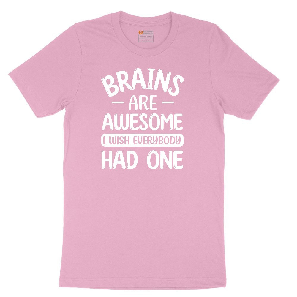 Brains are Awesome Toddler Short Sleeve Tee - Candy Pink