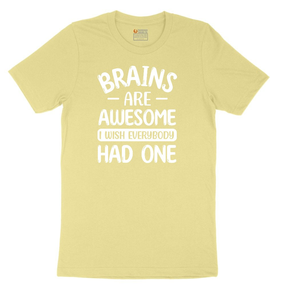 Brains are Awesome Youth Short Sleeve Tee - Yellow