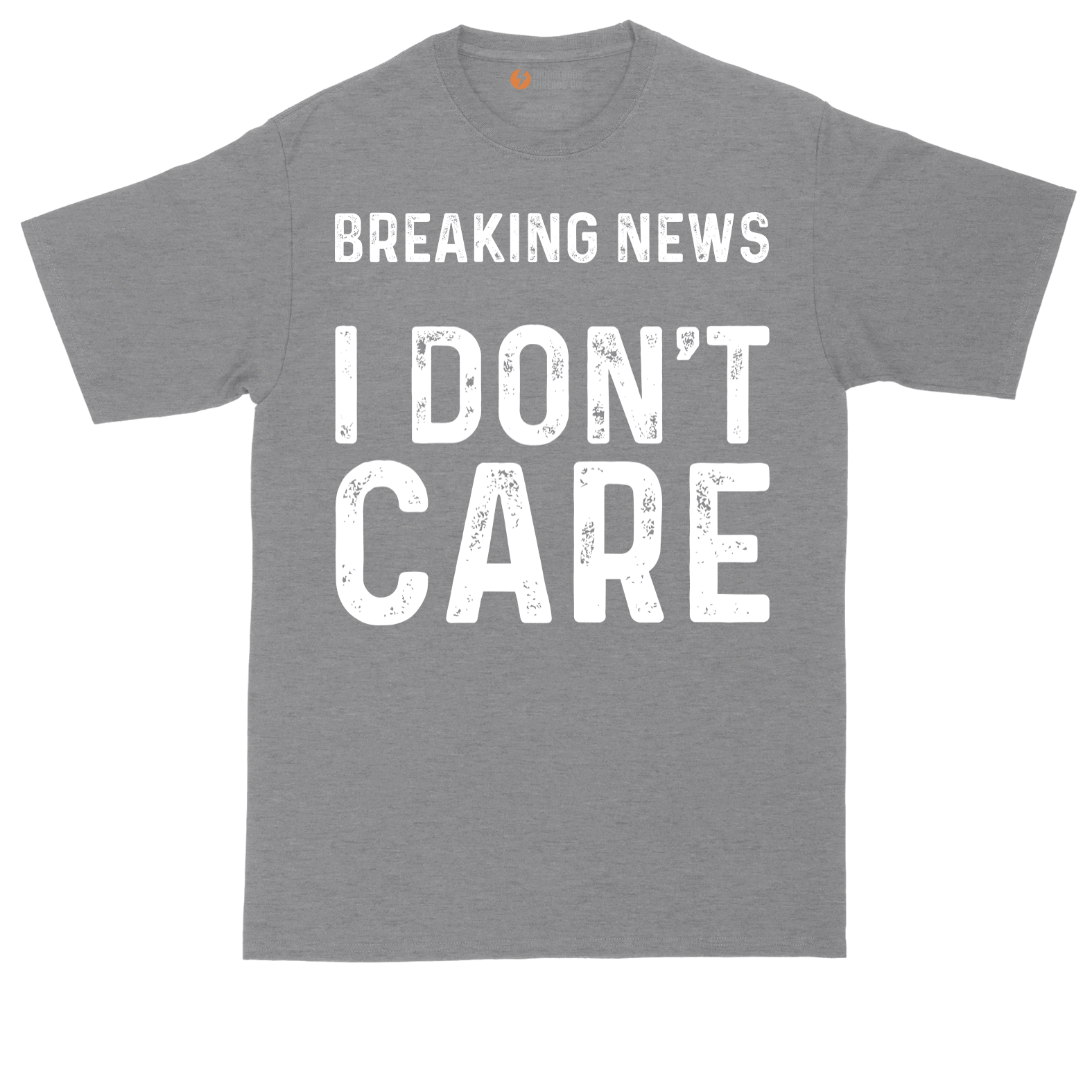 Breaking News I Don't Care tall t-shirt for men in Athletic Heather