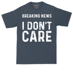 Breaking News I Don't Care tall t-shirt for men in Heather Navy