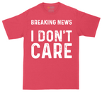 Breaking News I Don't Care tall t-shirt for men in Heather Red