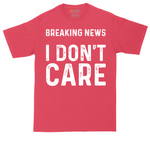 Breaking News I Don't Care tall t-shirt for men in Heather Red