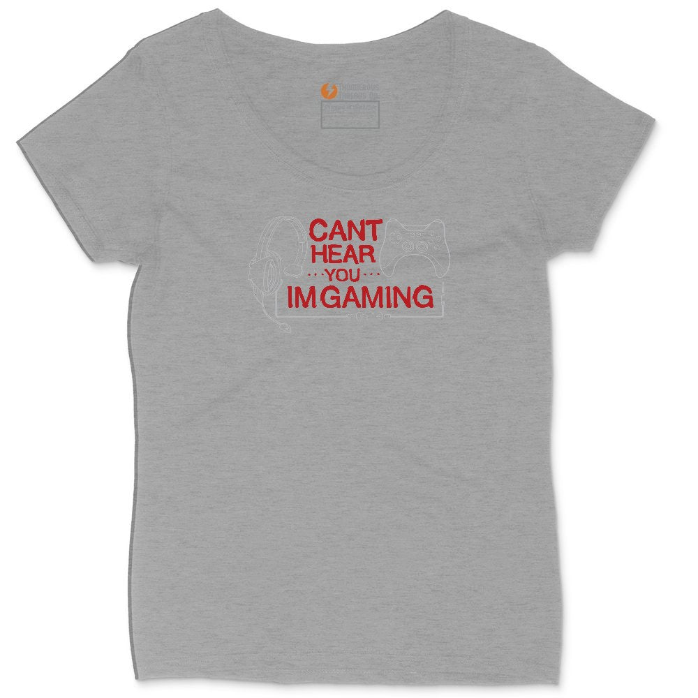 Can't Hear You I'm Gaming - Mens & Ladies T-Shirt Ladies Curvy Tee - Granite Heather