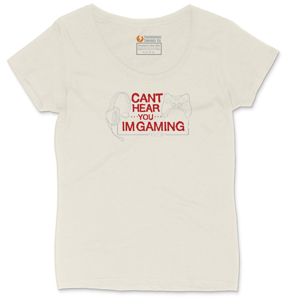 Can't Hear You I'm Gaming - Mens & Ladies T-Shirt Ladies Curvy Tee - Natural Heather