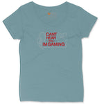Can't Hear You I'm Gaming - Mens & Ladies T-Shirt Ladies Curvy Tee - Surf Blackout