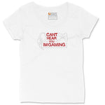 Can't Hear You I'm Gaming - Mens & Ladies T-Shirt Ladies Curvy Tee - White