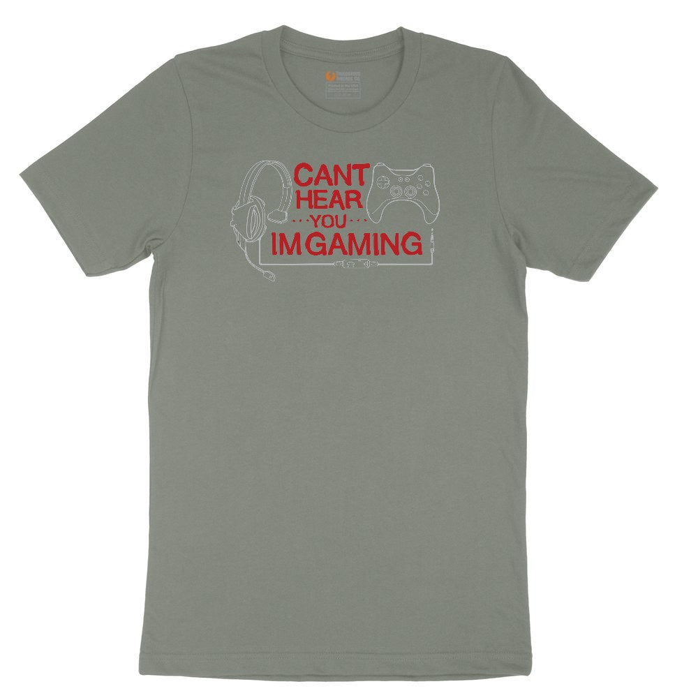 Can't Hear You I'm Gaming - Mens & Ladies T-Shirt Ladies Short Sleeve Tee - Bamboo Blackout