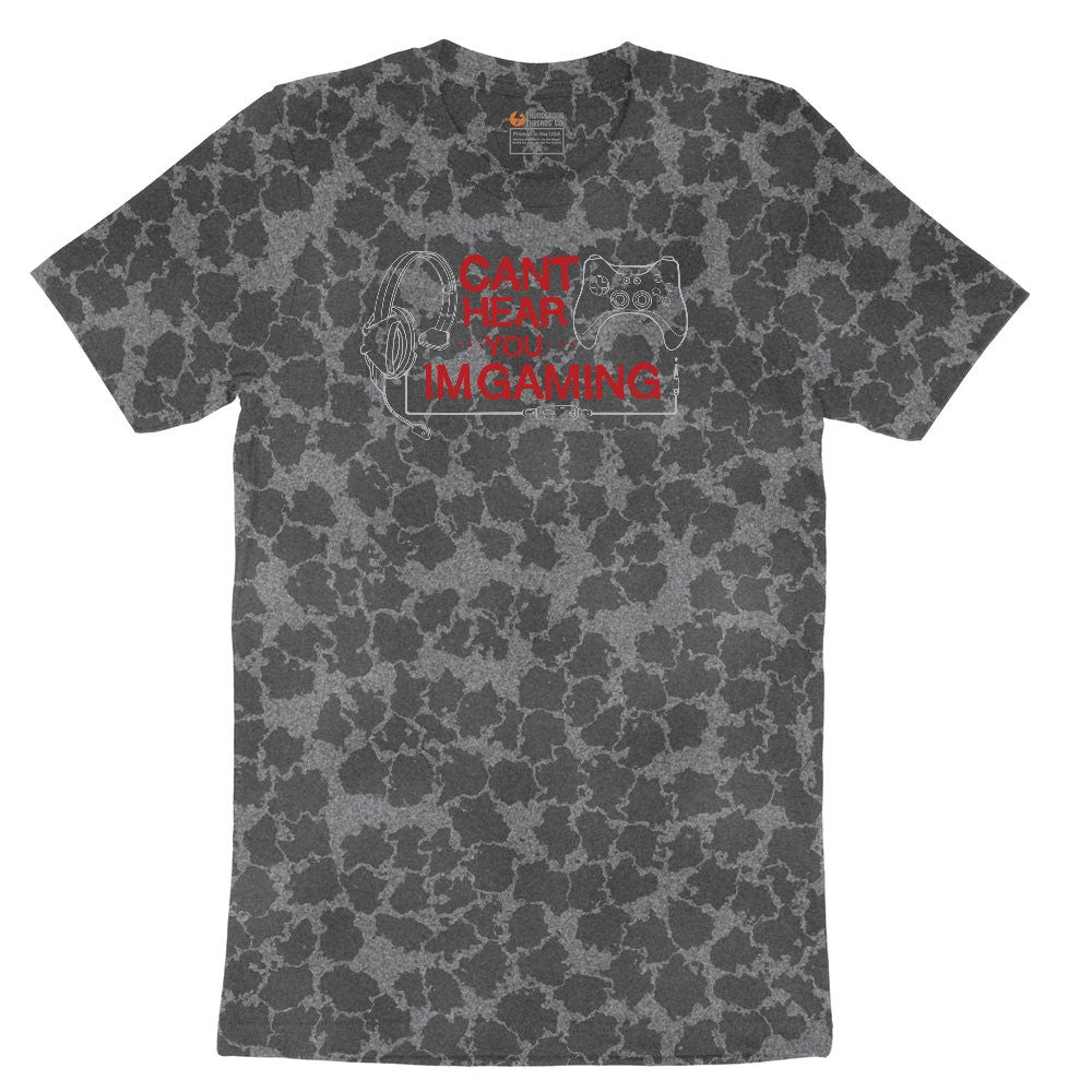 Can't Hear You I'm Gaming - Mens & Ladies T-Shirt Ladies Short Sleeve Tee - Black Leopard