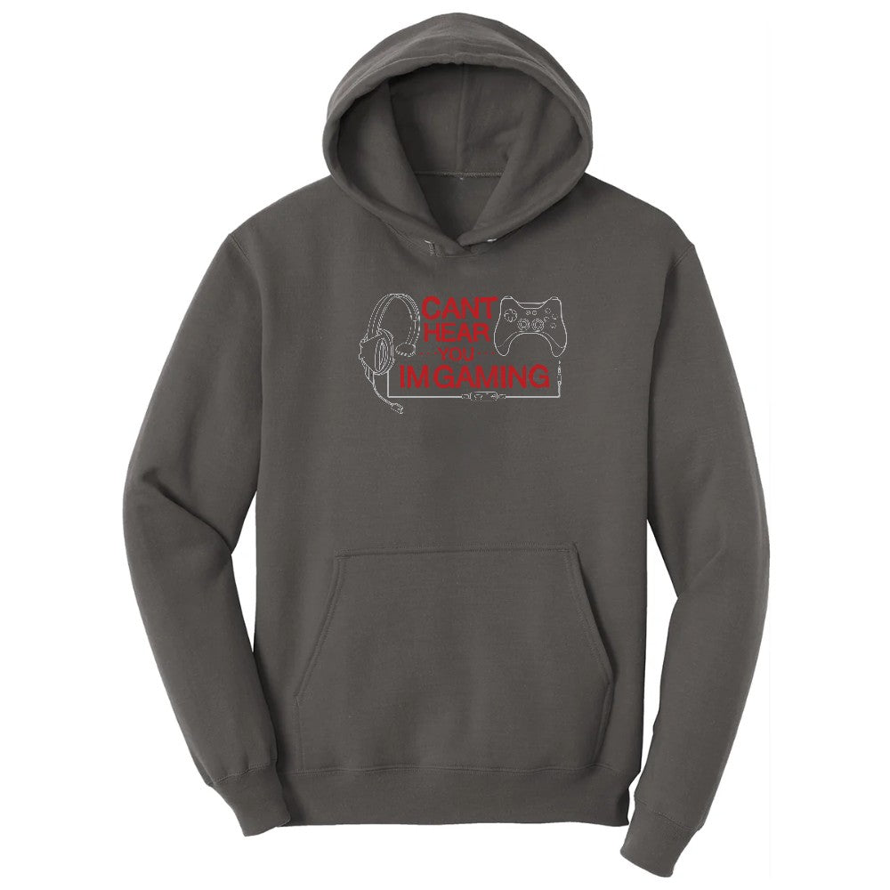 Can't Hear You I'm Gaming - Mens & Ladies T-Shirt Hoodie - Charcoal