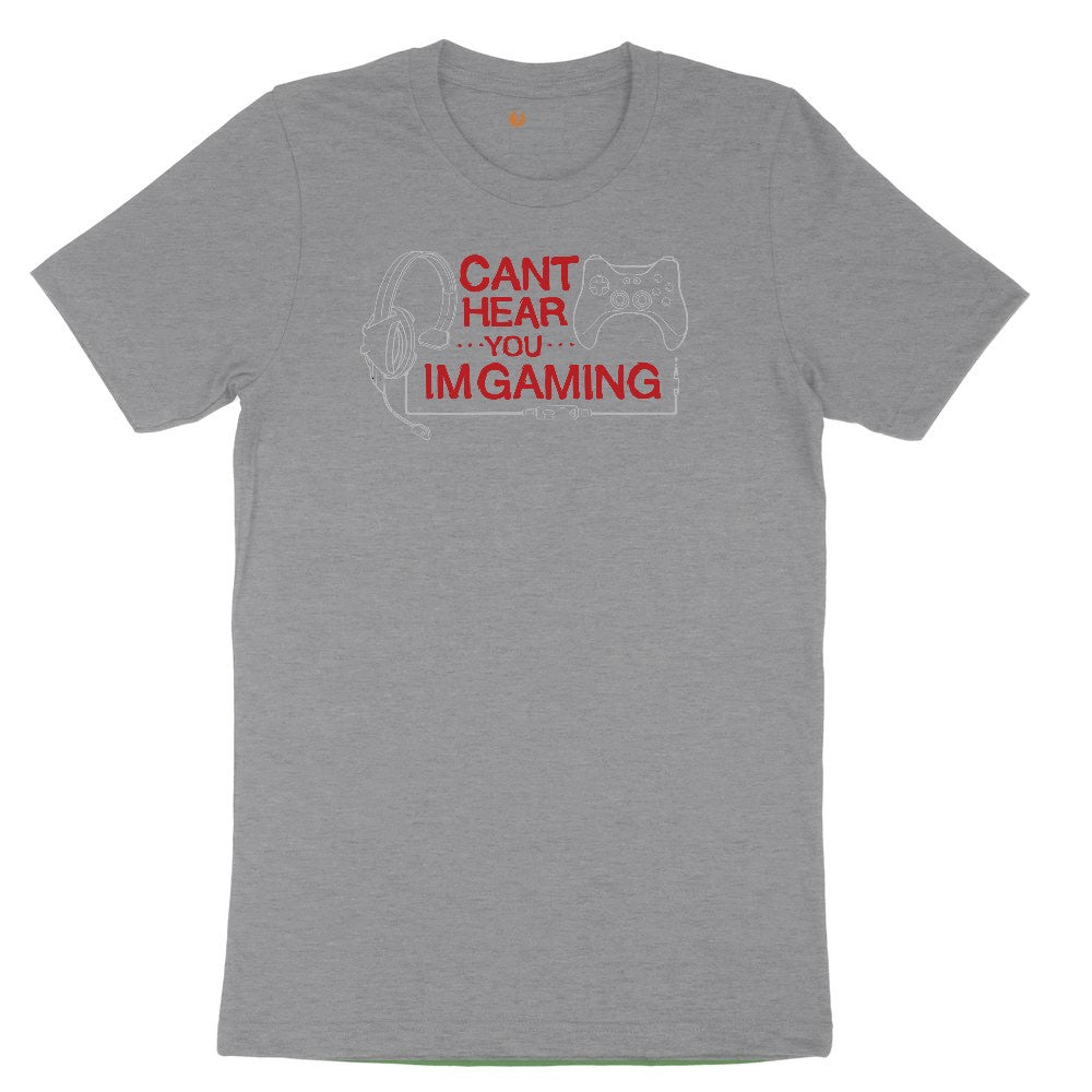 Can't Hear You I'm Gaming - Mens & Ladies T-Shirt Youth Short Sleeve Tee - Athletic Heather