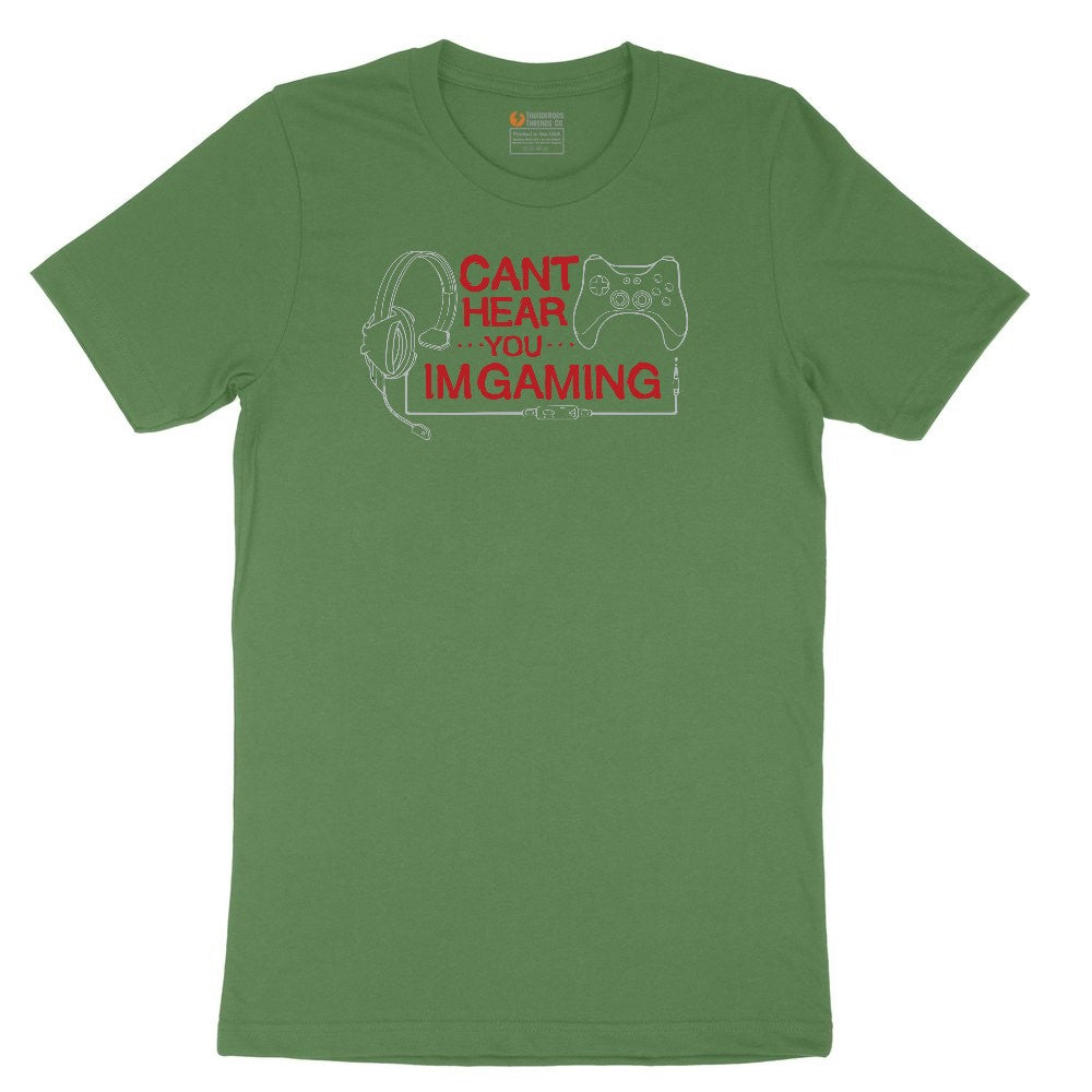 Can't Hear You I'm Gaming - Mens & Ladies T-Shirt Youth Short Sleeve Tee - Athletic Kelly