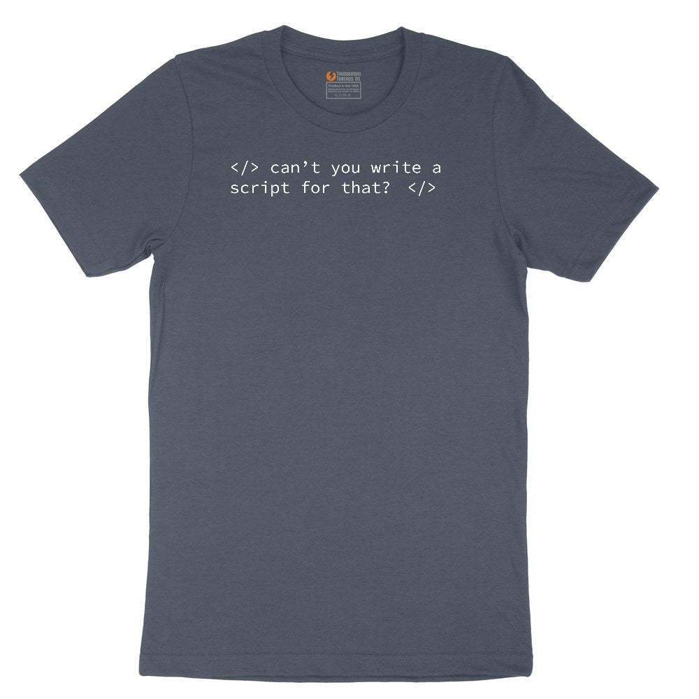 Can't You Write a Script for That Youth Short Sleeve Tee - Heather Navy